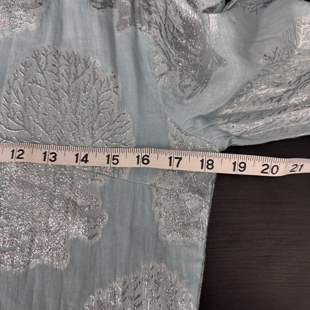 Paani Dress Womens Small Ombre Tiered Maxi Metallic Floral Boho Beachy Resort - Picture 8 of 11
